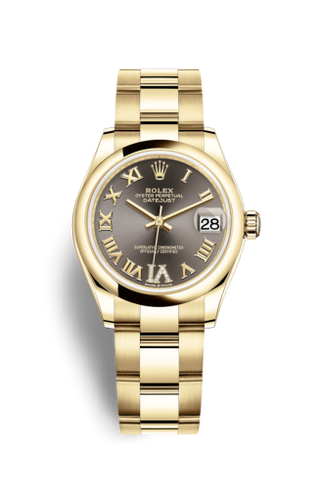 Rolex - 278248-0031  Datejust 31 Yellow Gold / Domed / Grey - Roman / Oyster