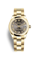 Rolex Datejust 31 Yellow Gold / Domed / Olive  - Roman / Oyster (278248-0031)