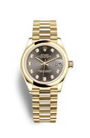 Rolex Datejust 31 Yellow Gold / Domed / Champagne / President (278248-0036)