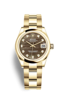 Rolex Datejust 31 Yellow Gold / Domed / Olive - Diamond / Oyster (278248-0037)