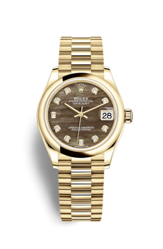 Rolex - 278248-0038  Datejust 31 Yellow Gold / Domed / Black MOP / President