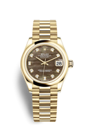 Rolex Datejust 31 Yellow Gold / Domed / Olive - Diamond / President (278248-0038)