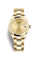 Rolex Datejust 31 Yellow Gold / Domed / White - Roman / Oyster (278248-0039)