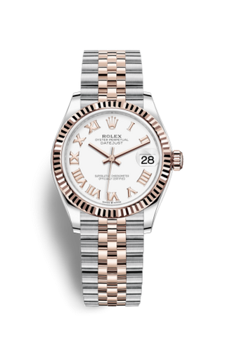 Rolex - 278271-0002  Datejust 31 Stainless Steel/ Rose Gold / Fluted / White - Roman / Jubilee