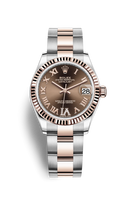 Rolex Datejust 31 Stainless Steel/ Rose Gold / Fluted / Chocolate - Roman / Jubilee (278271-0003)