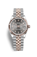 Rolex Datejust 31 Stainless Steel/ Rose Gold / Fluted / Aubergine - Roman / Oyster (278271-0018)