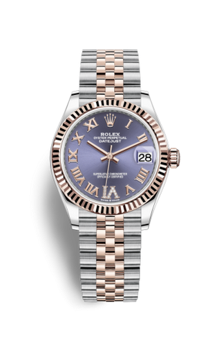 Rolex - 278271-0020  Datejust 31 Stainless Steel/ Rose Gold / Fluted / Aubergine - Roman / Jubilee