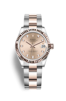 Rolex Datejust 31 Stainless Steel/ Rose Gold / Fluted / Aubergine - Roman / Jubilee (278271-0023)