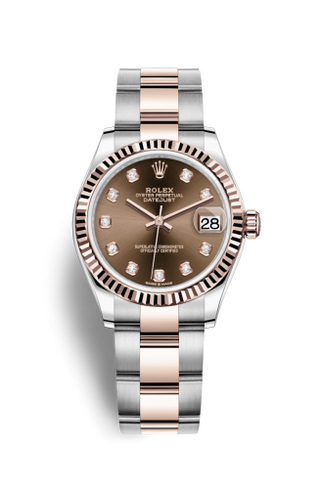 Rolex - 278271-0027  Datejust 31 Stainless Steel/ Rose Gold / Fluted / Chocolate - Diamond / Oyster