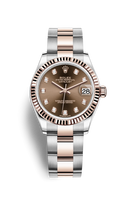 Rolex Datejust 31 Stainless Steel/ Rose Gold / Fluted / Chocolate - Diamond / Jubilee (278271-0027)