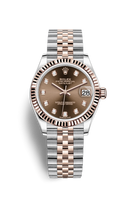 Rolex Datejust 31 Stainless Steel / Rose Gold / Fluted / Grey - Roman / Oyster (278271-0028)