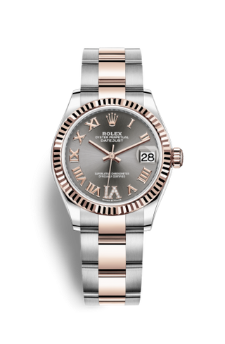 Rolex - 278271-0029  Datejust 31 Stainless Steel / Rose Gold / Fluted / Grey - Roman / Oyster