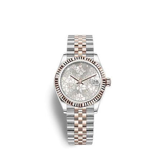 Rolex - 278271-0032  Datejust 31 Stainless Steel/ Rose Gold / Fluted / Silver - Floral / Jubilee