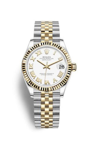 Rolex - 278273-0002  Datejust 31 Stainless Steel / Yellow Gold / Fluted / White - Roman / Jubilee