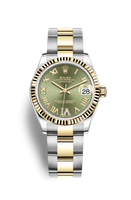 Rolex Datejust 31 Stainless Steel / Yellow Gold / Fluted / Olive - Diamond / Oyster (278273-0015)