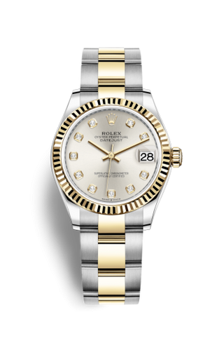 Rolex - 278273-0019  Datejust 31 Stainless Steel / Yellow Gold / Fluted / Silver - Diamond / Oyster