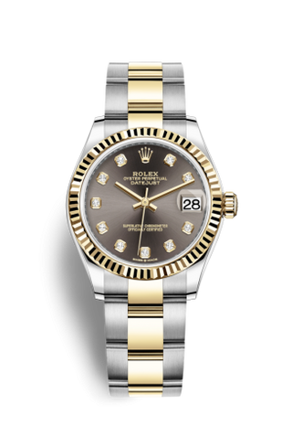 Rolex - 278273-0021  Datejust 31 Stainless Steel / Yellow Gold / Fluted / Grey - Diamond / Oyster