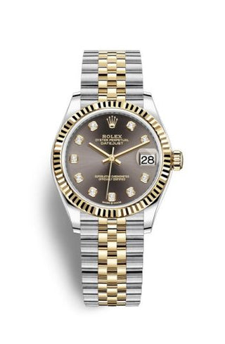 Rolex - 278273-0022  Datejust 31 Stainless Steel / Yellow Gold / Fluted / Grey - Diamond / Jubilee