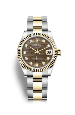 Rolex - 278273-0023  Datejust 31 Stainless Steel / Yellow Gold / Fluted / Black MOP / Oyster