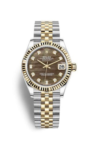 Rolex - 278273-0024  Datejust 31 Stainless Steel / Yellow Gold / Fluted / Black MOP / Jubilee