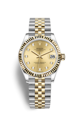 Rolex - 278273-0026  Datejust 31 Stainless Steel / Yellow Gold / Fluted / Champagne - Diamond / Jubilee