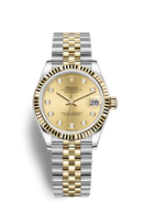 Rolex Datejust 31 Stainless Steel / Yellow Gold / Fluted / Grey - Roman / Jubilee (278273-0026)