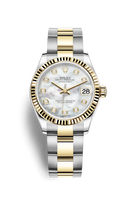 Rolex Datejust 31 Stainless Steel / Yellow Gold / Fluted / White - Roman / Oyster (278273-0027)