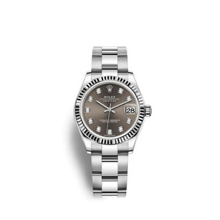 Rolex - 278274-0007  Datejust 31 Stainless Steel Fluted / Oyster / Grey - Diamonds