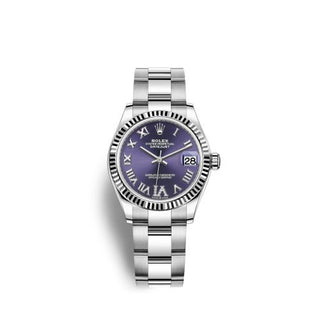 Rolex - 278274-0025  Datejust 31 Stainless Steel Fluted / Oyster / Aubergine - Roman