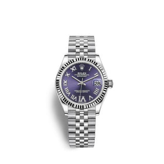 Rolex - 278274-0026  Datejust 31 Stainless Steel Fluted / Jubilee / Aubergine - Roman