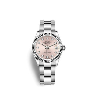 Rolex - 278274-0031  Datejust 31 Stainless Steel Fluted / Oyster / Pink - Diamond