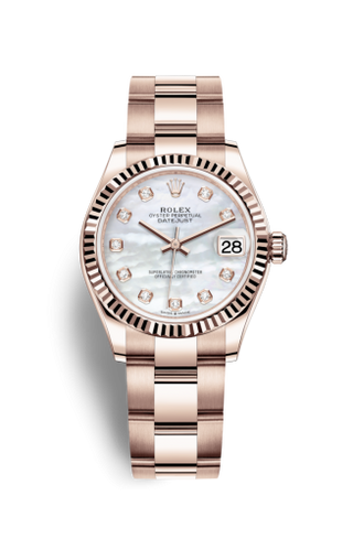 Rolex - 278275-0016  Datejust 31 Rose Gold / Fluted / MOP / Oyster