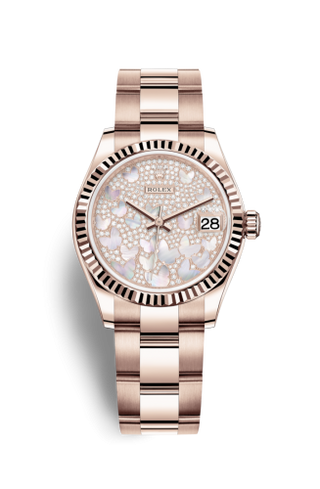 Rolex - 278275-0020  Datejust 31 Rose Gold / Fluted / Butterfly / Oyster