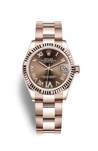 Rolex - 278275-0024  Datejust 31 Rose Gold / Fluted / Chocolate - Roman / Oyster