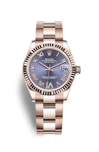 Rolex - 278275-0028  Datejust 31 Rose Gold / Fluted / Aubergine - Roman / Oyster