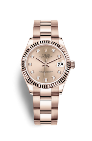 Rolex - 278275-0030  Datejust 31 Rose Gold / Fluted / Rose - Diamond / Oyster