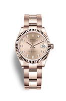 Rolex Datejust 31 Rose Gold / Fluted / Silver - Diamond / Oyster (278275-0030)