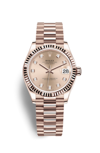 Rolex - 278275-0031  Datejust 31 Rose Gold / Fluted / Rose - Diamond / President