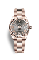 Rolex Datejust 31 Rose Gold / Fluted / Rose - Roman / President (278275-0032)