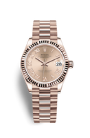 Rolex Datejust 31 Rose Gold / Fluted / Grey - Roman / President (278275-0035)