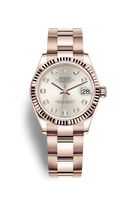 Rolex Datejust 31 Rose Gold / Fluted / Aubergine - Roman / Oyster (278275-0038)