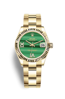 Rolex Datejust 31 Yellow Gold / Fluted / Olive  - Roman / Oyster (278278-0003)