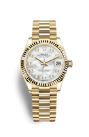 Rolex Datejust 31 Yellow Gold / Fluted / Grey - Roman / President (278278-0010)