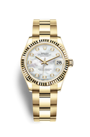 Rolex Datejust 31 Yellow Gold / Fluted / Black MOP / Oyster (278278-0017)