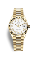 Rolex Datejust 31 Yellow Gold / Fluted / Black MOP / President (278278-0020)