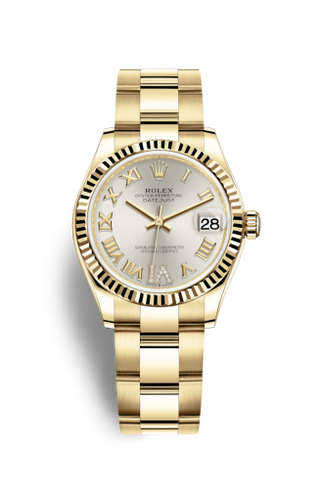 Rolex - 278278-0027  Datejust 31 Yellow Gold / Fluted / Silver - Roman / Oyster