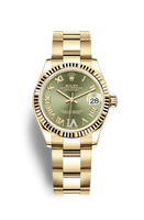 Rolex Datejust 31 Yellow Gold / Fluted / Grey - Diamond / Oyster (278278-0029)