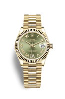 Rolex Datejust 31 Yellow Gold / Fluted / Silver - Roman / President (278278-0030)