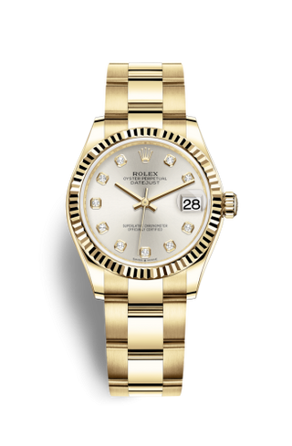 Rolex - 278278-0033  Datejust 31 Yellow Gold / Fluted / Silver - Diamond / Oyster