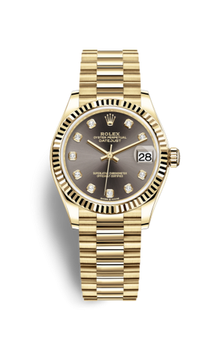 Rolex - 278278-0036  Datejust 31 Yellow Gold / Fluted / Grey - Diamond / President